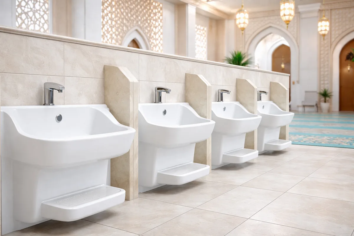 Comment installer des lavabos d'ablutions en céramique antibactérienne dans une mosquée